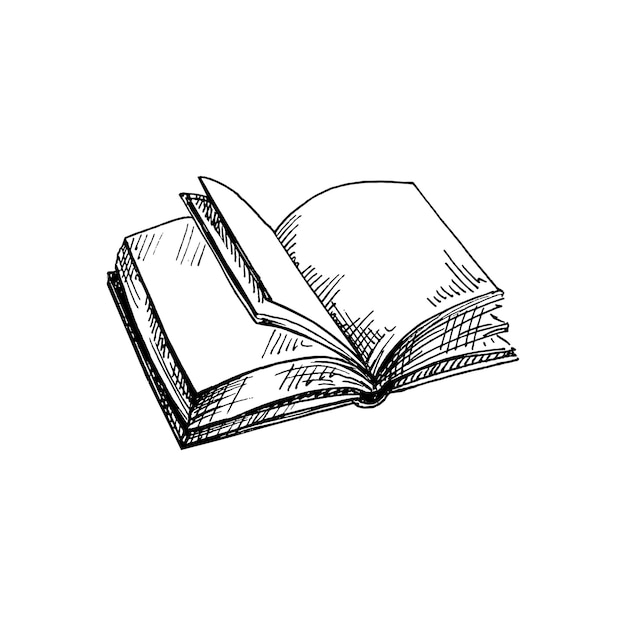 Vector a detailed sketch of book in retro style vintage sketch element back to school