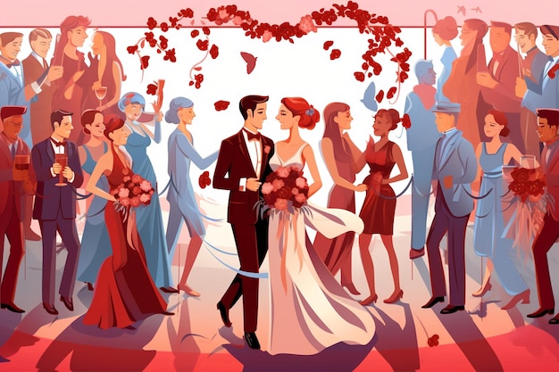 Detailed Style Wedding Clipart