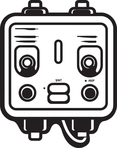 Detailed Vector Art of a Contemporary Residential Electric Meter with Precision Measurement Technol