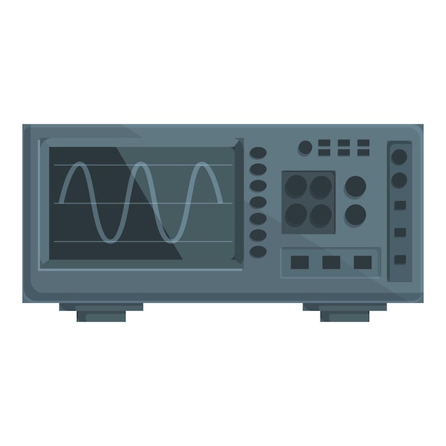 Vector detailed vector graphic of a modern digital oscilloscope for electronic measurements