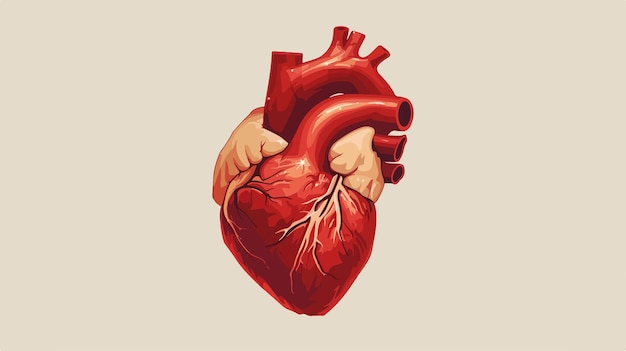 Vector detailed vector illustration of human heart anatomy