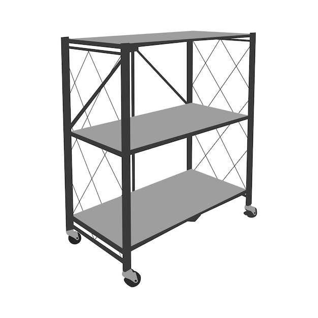 Vector detailed vector illustration of a steel rack shelf ideal for industrial storage warehouse organiza