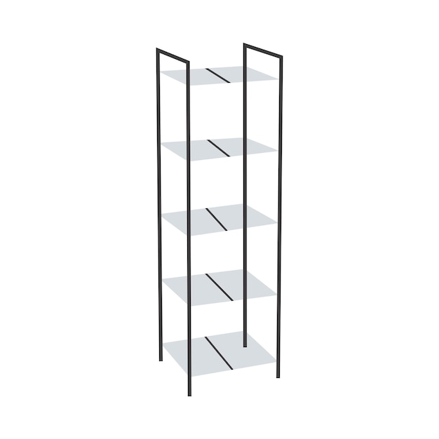 Vector detailed vector illustration of a steel rack shelf ideal for industrial storage warehouse organiza