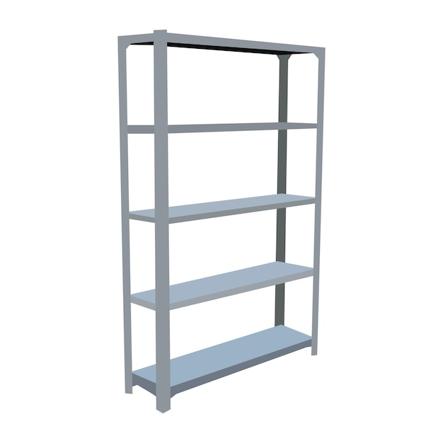 Vector detailed vector illustration of a steel rack shelf ideal for industrial storage warehouse organiza