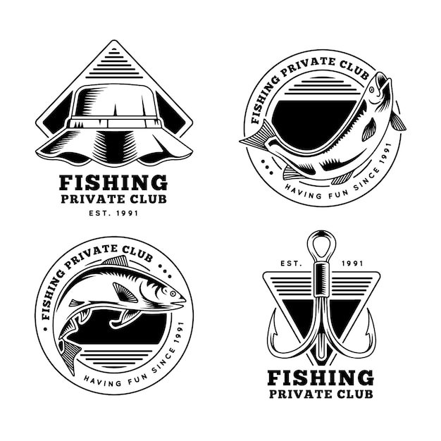 Detailed vintage fishing badge collection