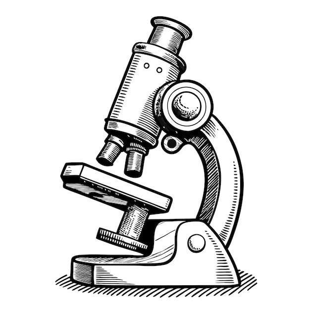 Vector detailed vintage microscope vector illustration for scientific design