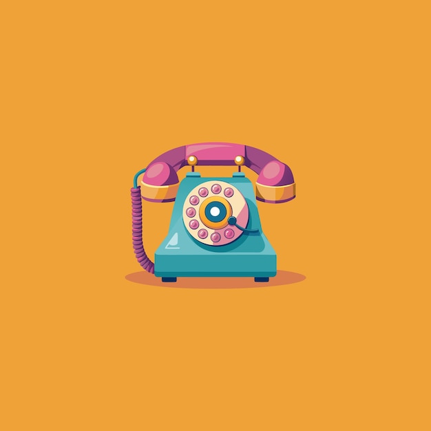 Detailed Vintage Rotary Telephone Illustration