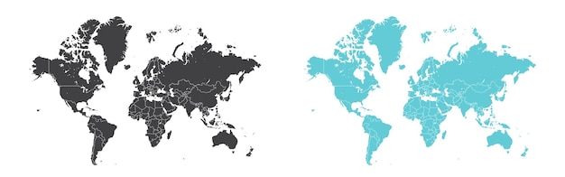 Detailed World Map Separated Country Vector Design