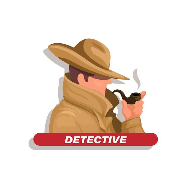 Detective mascot character illustration vector