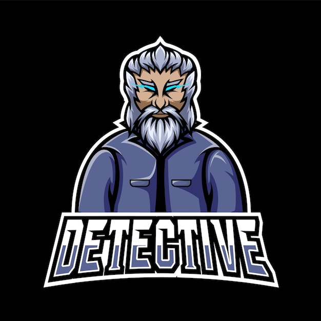 Detective sport and esport gaming mascot logo