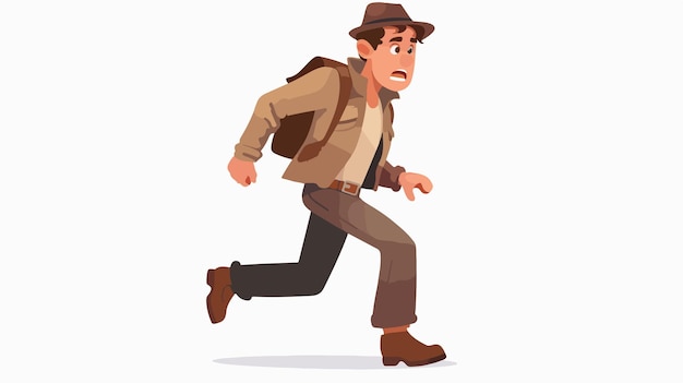 Determined Man Overcoming Obstacles Flat Style Vector Illustration