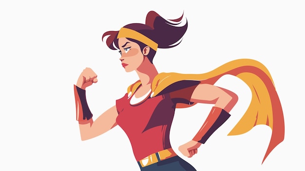 Determined Woman Winning Isolated Vector Illustration on White Background