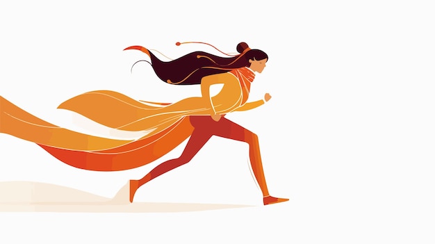 Determined Woman Winning Isolated Vector Illustration on White Background