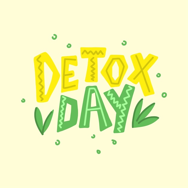 Detox day handwriting modern lettering