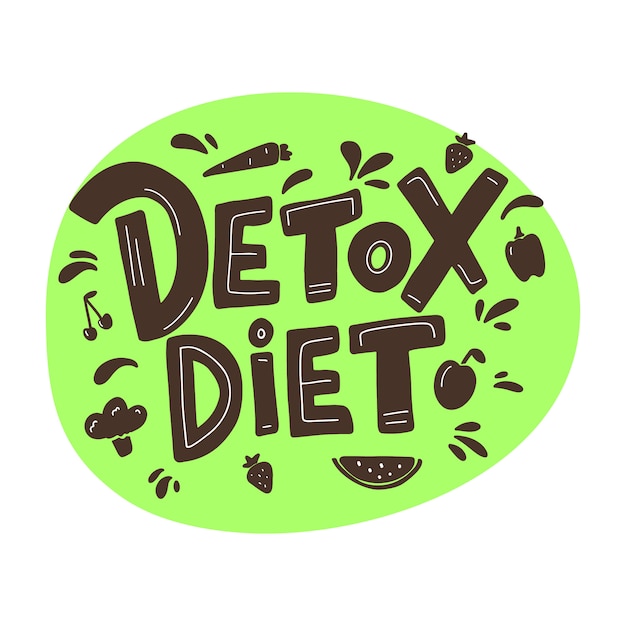 Detox diet typography.