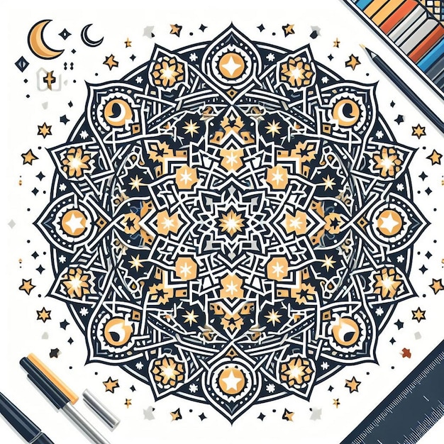 Vector develop an islamic geometric pattern illustration