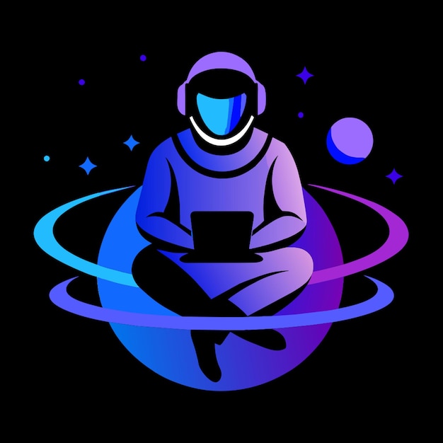 Vector developer in space vector illustration flat 2