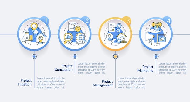 Vector developing real estate projects circle infographic template