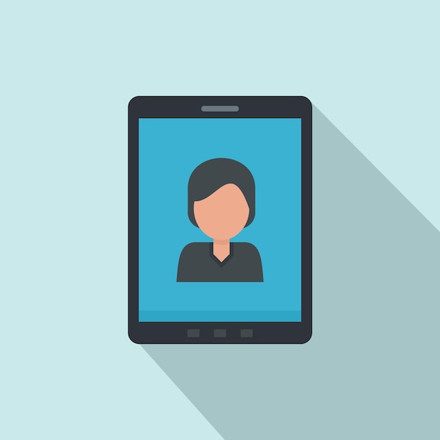 Device video call icon Flat illustration of device video call vector icon for web design