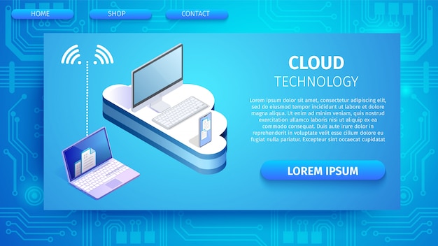 Devices Connected to Cloud via Internet Banner.