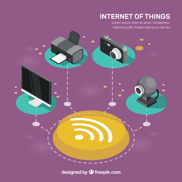 Vector devices isometric with wifi 