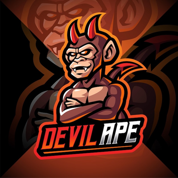 Devil ape esport mascot logo design