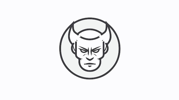 Vector devil emotion concept line icon