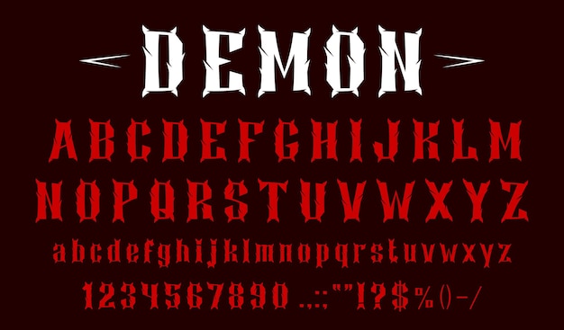 Devil font demon typeface alphabet Satan letters