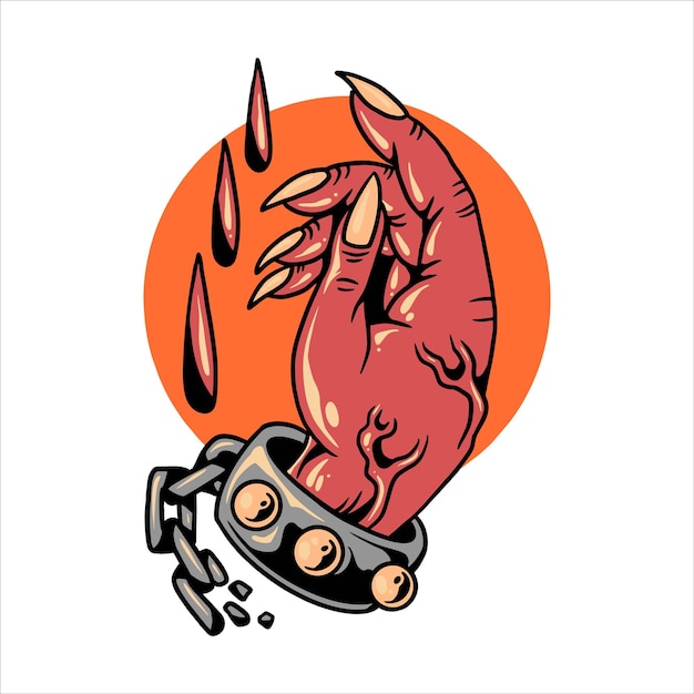 devil hand illustration vector design