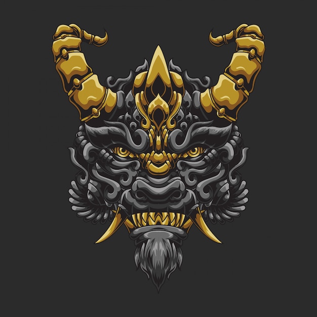 Devil Head Ornate Illustration