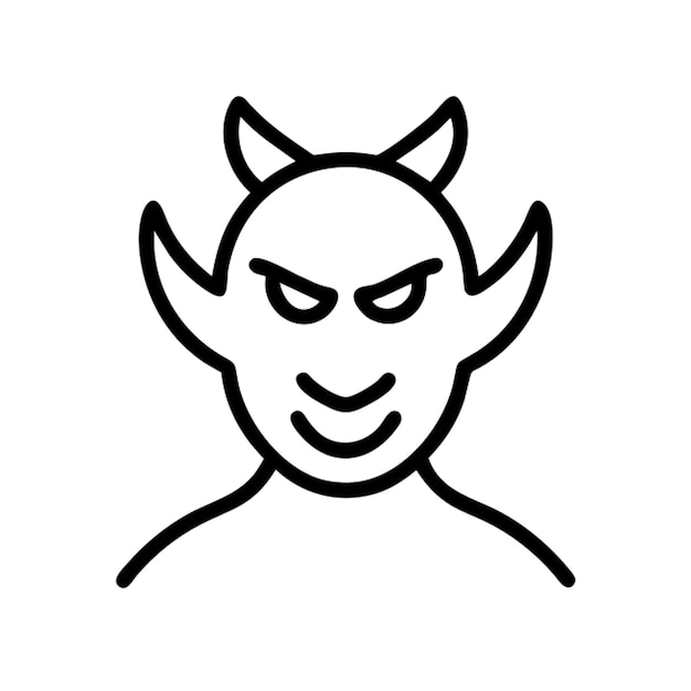 Vector devil icon outline