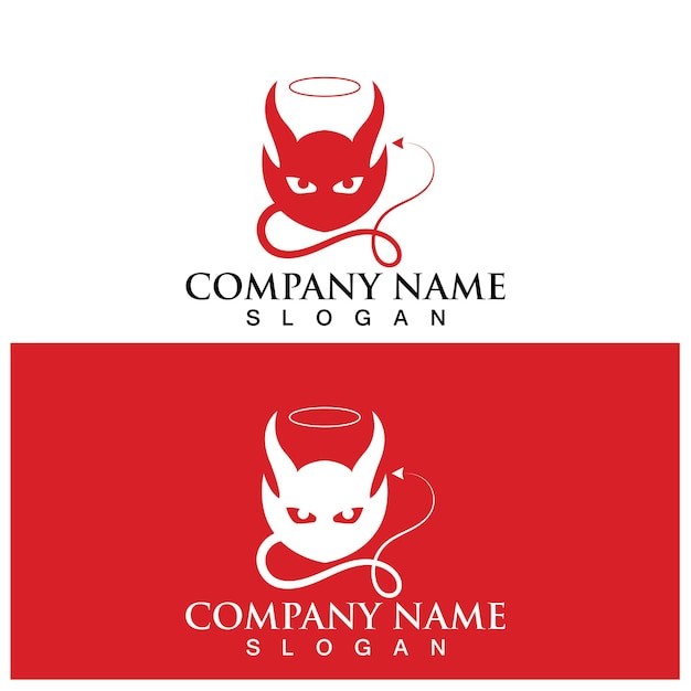 Devil logo and vector template