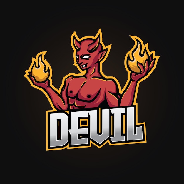 devil mascot esport logo design