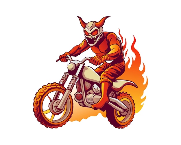 Devil ride moto cross for t shirt design and sticker