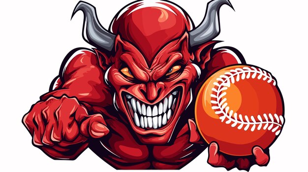 Vector devil satan baseball softball sports mascot