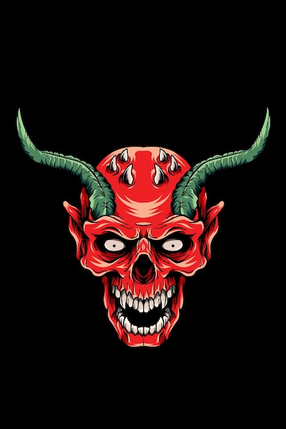 Devil skull vector illustration