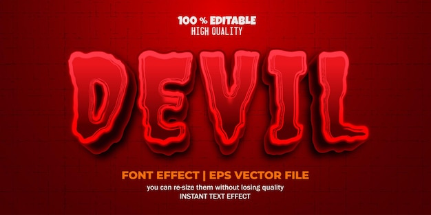 Devil text effect editable demon and hell text style template