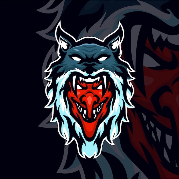 Devil wolf Buffalo masscot logo esport premium vector