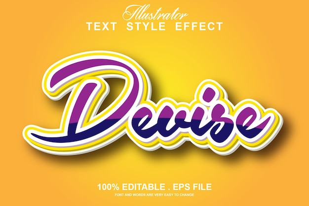 devise text effect editable