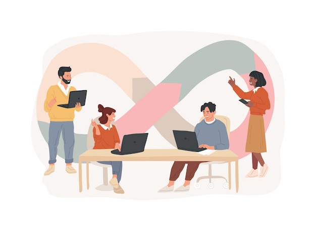 Vector devops team isolated concept vector illustration