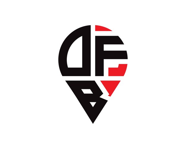 DFB letter location shape logo design