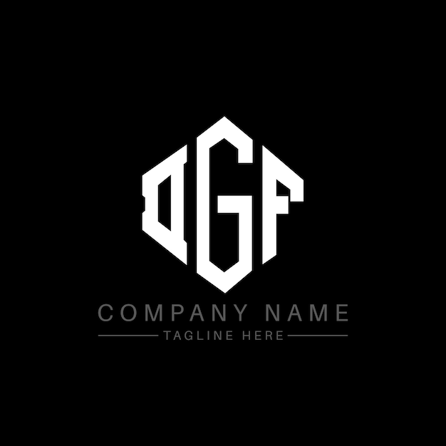 DGF letter logo design with polygon shape DGF polygon and cube shape logo design DGF hexagon vector logo template white and black colors DGF monogram business and real estate logo