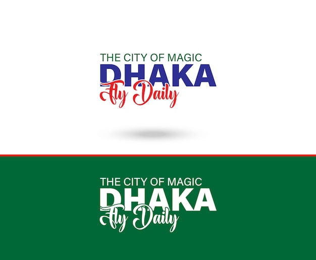 Dhaka fly daily mnemonic design concept