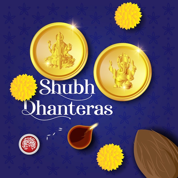 Dhanteras Coin LaxMi Vector Festival