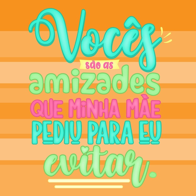 Vector dia do amigo frase em portugues