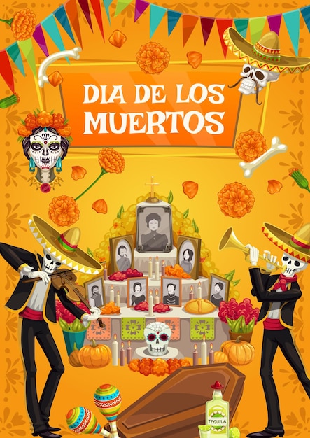 Dia de los Muertos Day of Dad skeleton fiesta