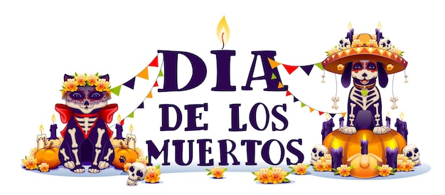 Dia de los muertos mexican holiday Day of Dead lettering text greeting card