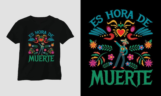 Dia de los muertos t-shirt design template, day of the dead, Mexican festival