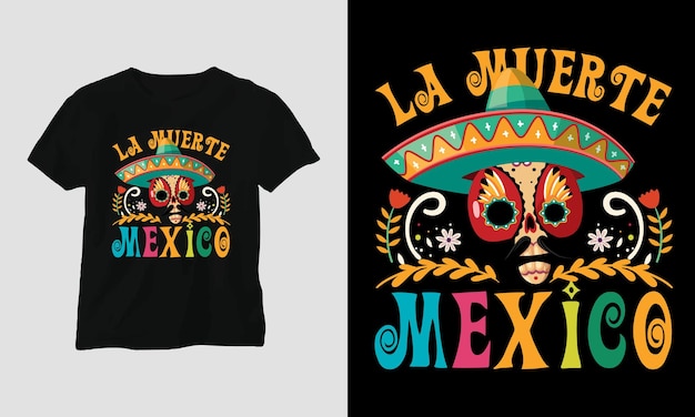 Dia de los muertos t-shirt design template, day of the dead, Mexican festival