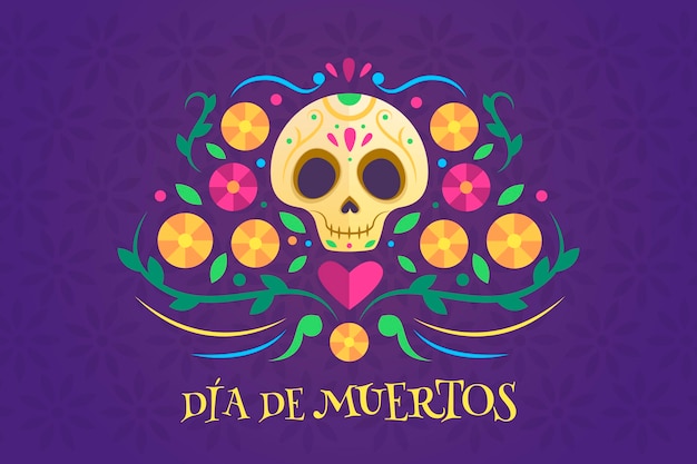 Dia de muertos background in flat design